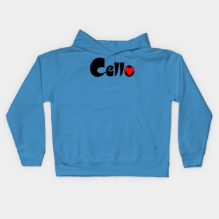 Cello Heart Text Kids Hoodie